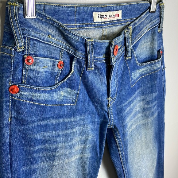 Abercrombie & Fitch Low Rise Straight Jeans Y2K  Embroidery Elk Zipper Pockets - Picture 4 of 14